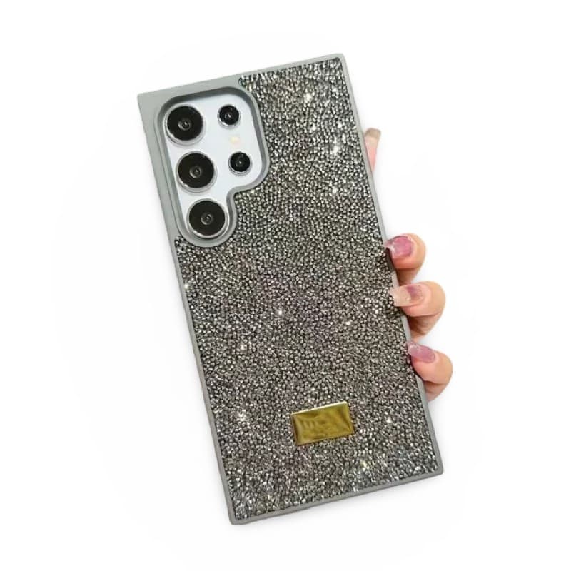 Samsung Galaxy S23 - Custodia in plastica glitterata Diamonds in grigio