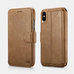 iPhone Xs Max - iCarer étui portefeuille à rabat en cuir véritable - détachable - 2 en 1, marron (RIXS07-BN) – Bild 1