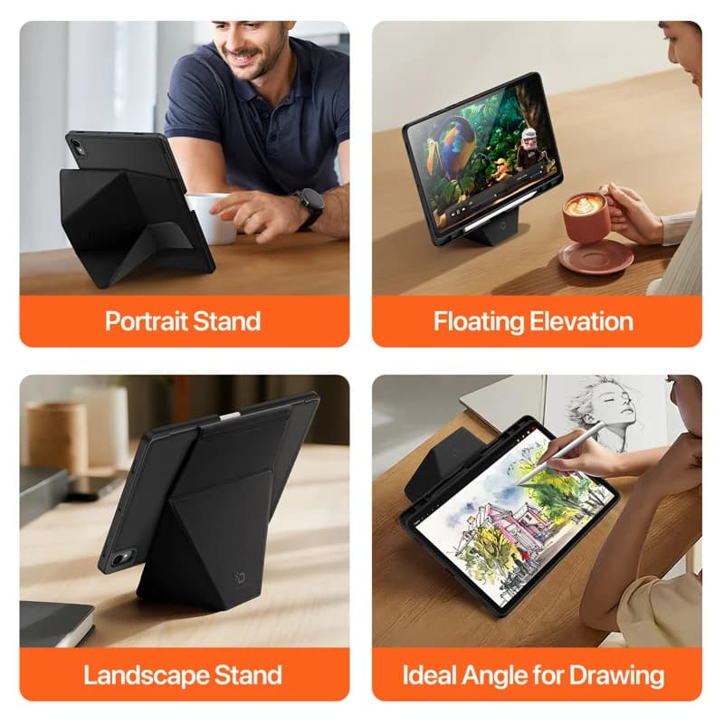 Samsung Galaxy Tab S11 Ultra - Dux Ducis Vers Series, étui à rabat relevable, noir – 3
