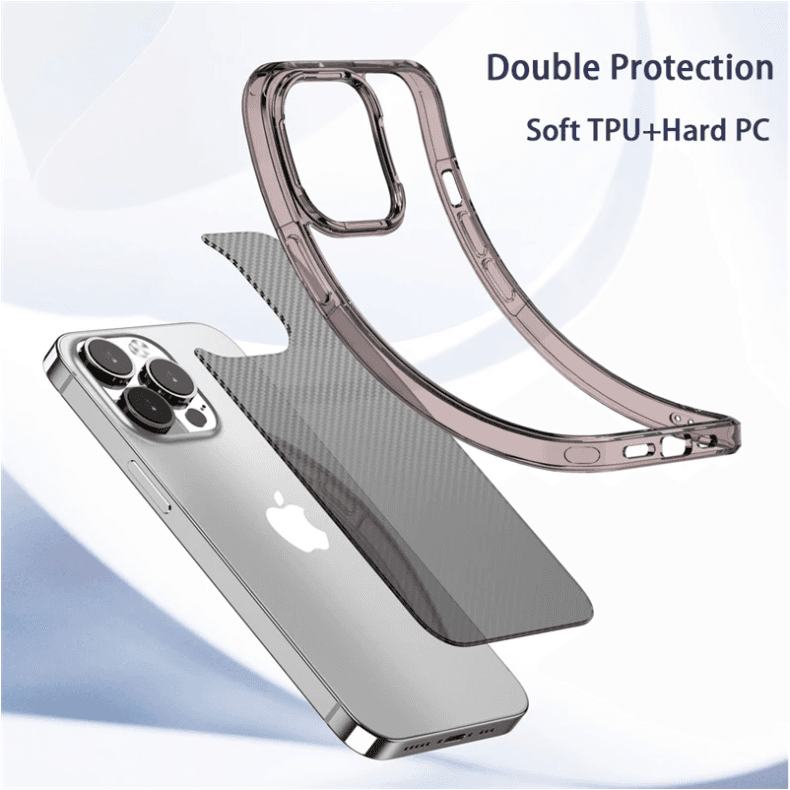 iPhone 13 Pro Max - Acryl Carbon-Optik Hülle transparent – 4