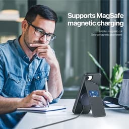 iPhone 16e/17e - Dux Rafi Series Magsafe with stand function, black – Bild 5