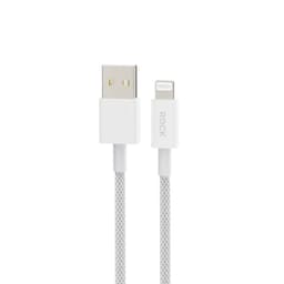 ROCK Z20 Cavo da USB-A a Lightning da 100 cm - Cavo di ricarica rapida e dati da 2,4 A, bianco, tessuto – Bild 1