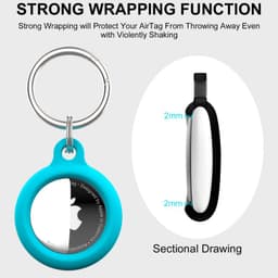 Set of 2 AirTag cases for the key ring - iCarer silicone case, turquoise (XYSK002-PK) – Bild 7