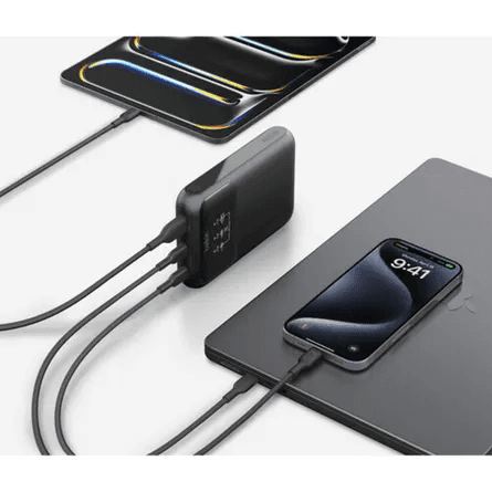 Belkin - BoostCharge Pro Powerbank con 2 porte USB-C e USB-A da 65W + cavo da USB-C a USB-C, nero – 4