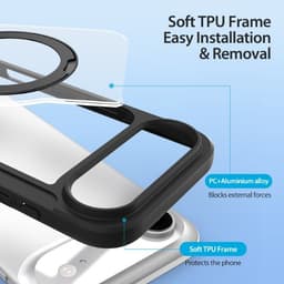 iPhone Air - DUX Ducis Skin X Pro Series Flip Case, custodie (fronte e retro), nero con MagStand – Bild 9