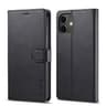 iPhone 12 / 12 Pro - LC.IMEEKE Wallet Etui mit 3 Kartenfächern & Magnetverschluss, schwarz