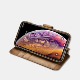 iPhone Xs Max - iCarer étui portefeuille à rabat en cuir véritable - détachable - 2 en 1, marron (RIXS07-BN) – Bild 5