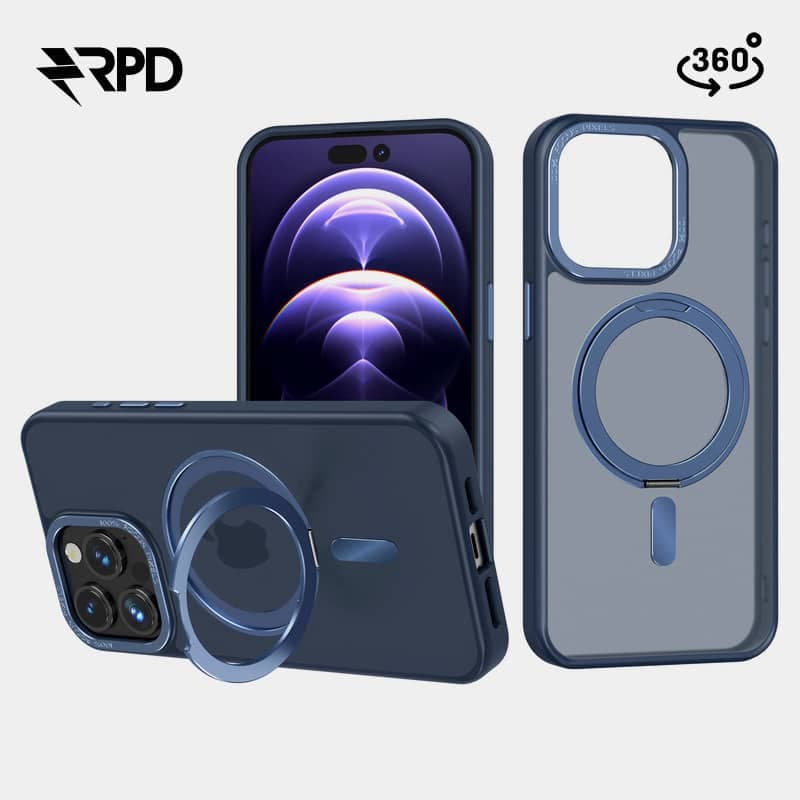 Apple iPhone 17 Pro Max - 360 degree Magsafe Stand case, dark blue