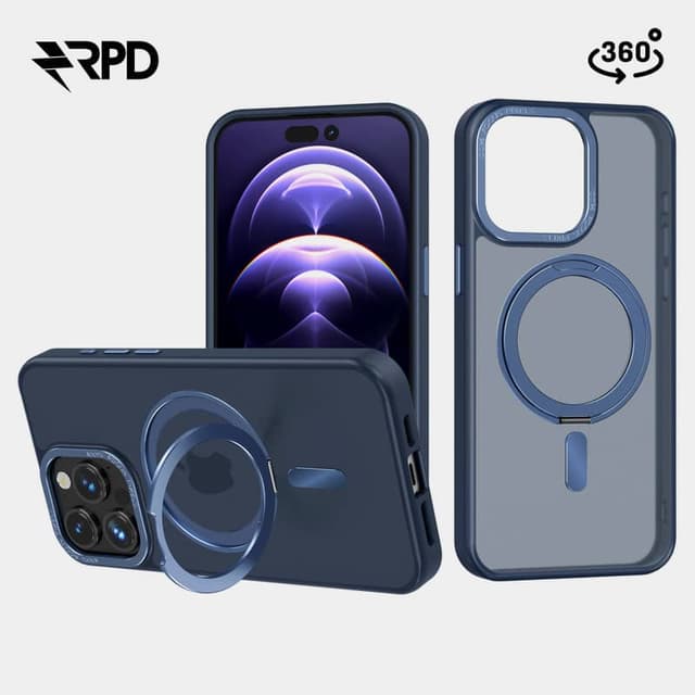 Apple iPhone 17 Pro Max - 360 degree Magsafe Stand case, dark blue