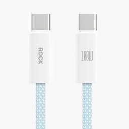 ROCK Rainbow Series C TO C 100W Fast Charging Data Cable 1.2M blue – Bild 1