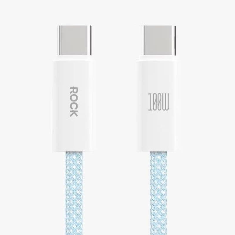 ROCK Rainbow Series C TO C 100W Fast Charging Data Cable 1.2M blue