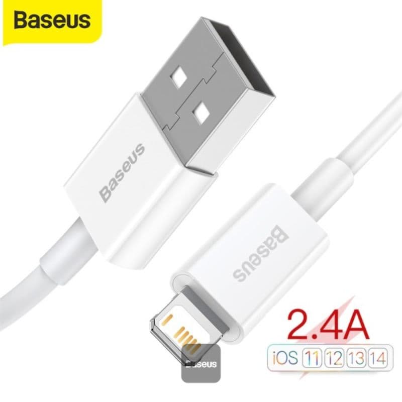 Baseus Superior Series - Câble de recharge rapide USB-A vers LIghtning, 2.4A 2m, Blanc (CALYS-C02) – 2