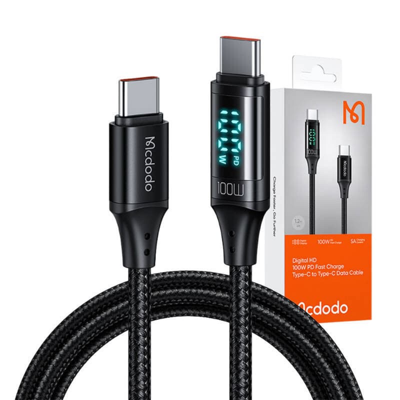 McDodo - 100W Type-C auf Type-C, Fast Charge Data Cable, 1.2m, Schwarz – 4