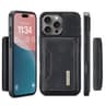 iPhone 16 Pro Max - Custodia posteriore DC.MING, look pelle, slot per carte e chiusura magnetica, custodia protettiva, nero
