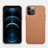 iPhone 12/12 Pro - iCarer Echtleder Backcase hellbraun (RIX1206-BN)