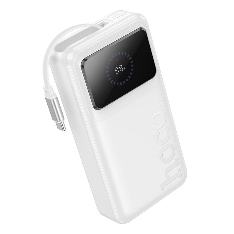 Hoco Q41 Powerbank 20000mAh con cavo telescopico (1 x USB-C) e display, 22,5W+PD20W, bianco – 2