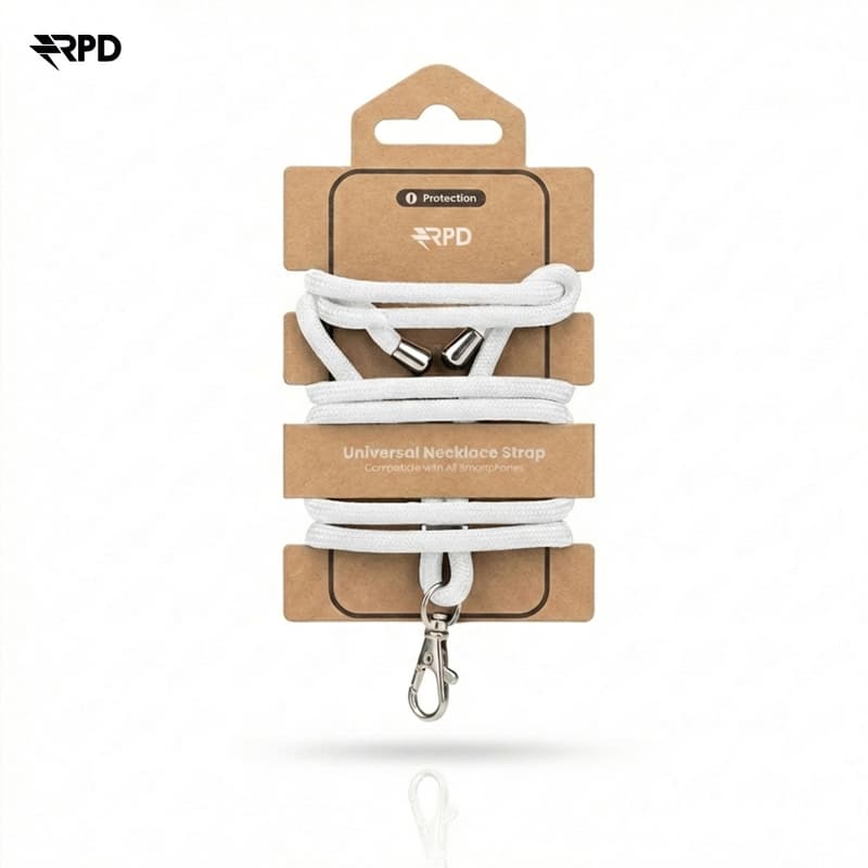 RPD Handykette Universal Nylon Necklace - Robuste Einlegekarte - für alle Smartphones, Weiss – 2