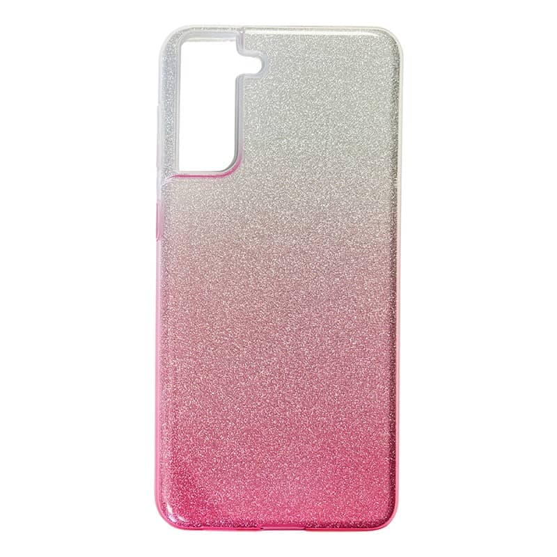 Custodia Samsung S21 Diamond bling rosa/argento