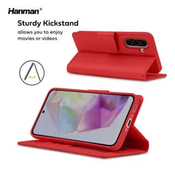 Samsung Galaxy A17 (2025) - Hanman Mill flip case with 3 card slots, red – Bild 2