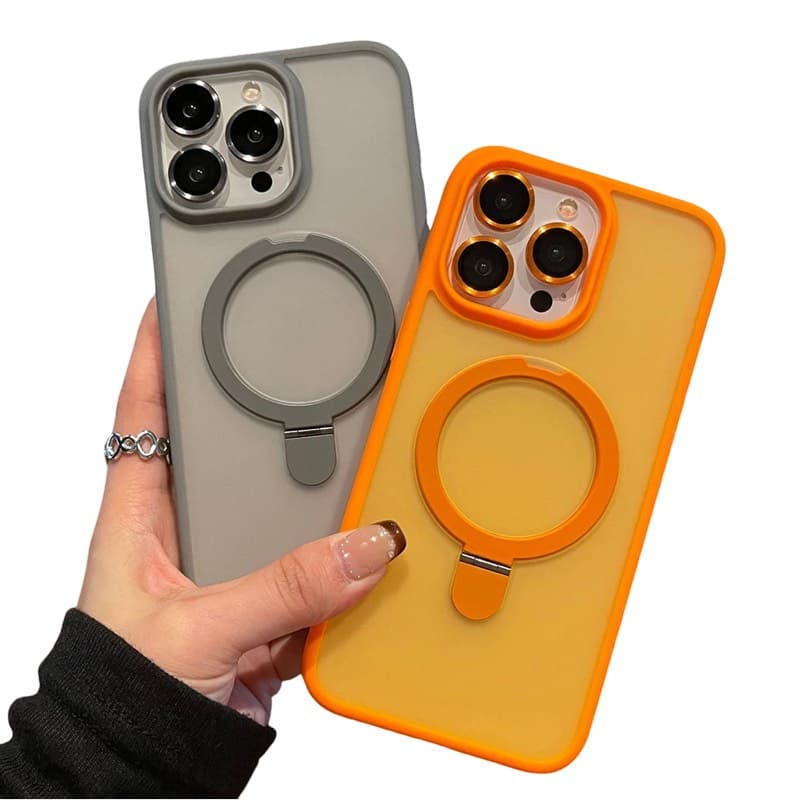 Apple iPhone 16 Plus - MagSafe Stand Etui mit Kameraschutz, orange, Matt – 2