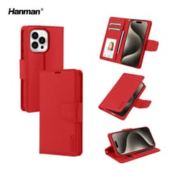 Apple iPhone 12 / 12 Pro - Hanman Mill Flip Case mit 3 Kartenfächern, rot – Bild 6