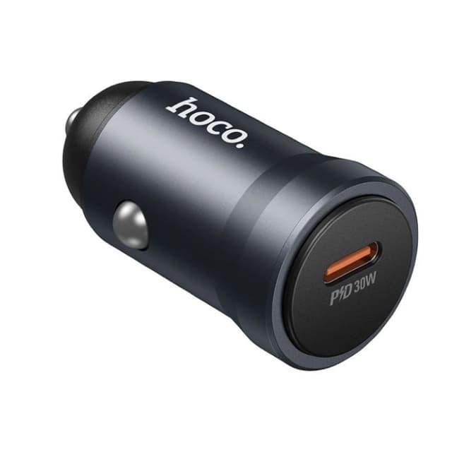 HOCO - High Power PD30W Alliage d'aluminium Mini chargeur de voiture USB-C avec un connecteur (Z62A)