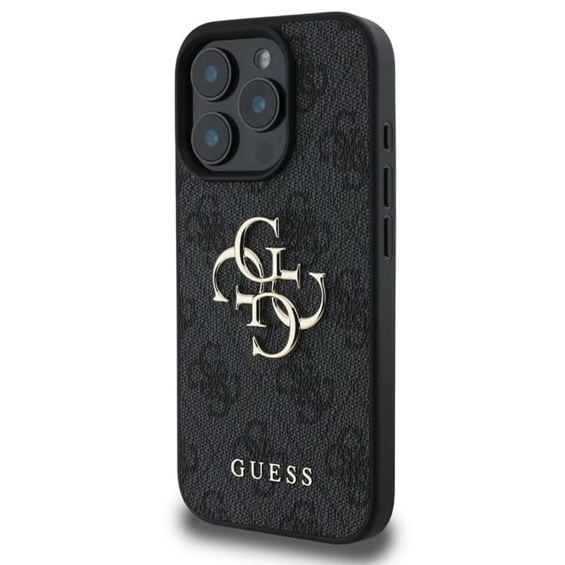 Custodia iPhone 16 Pro - Guess Metal Logo Nero GUHCP16L4GMGGR – 4