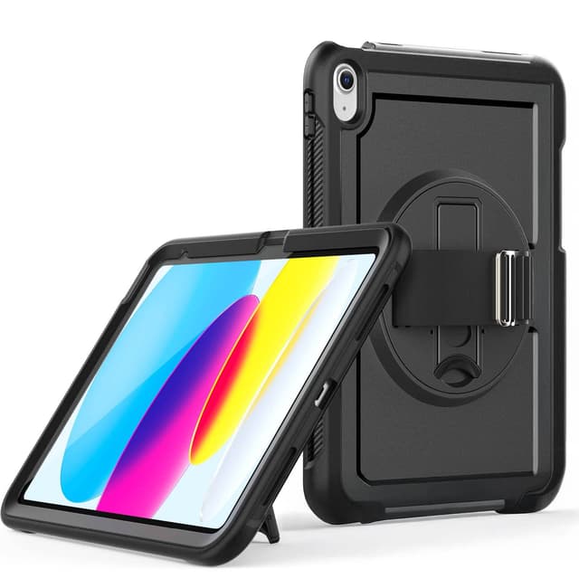 iPad 10 / 11 (2022 / 2025) - RPD - HEX-S FE, Étui TPU renforcé avec dragonne, Noir