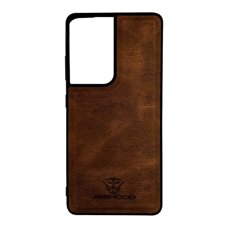 Samsung S21 ultra Jeehood leather Brown case