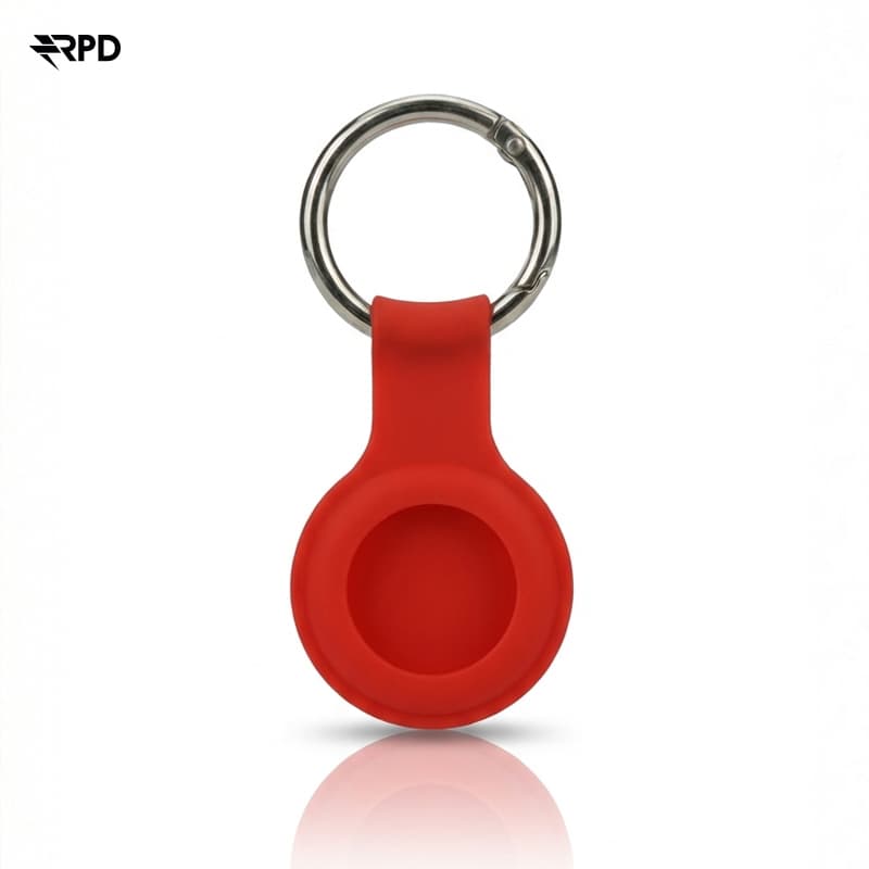 Portachiavi AirTag - Custodia in silicone RPD con anello in metallo, rosso