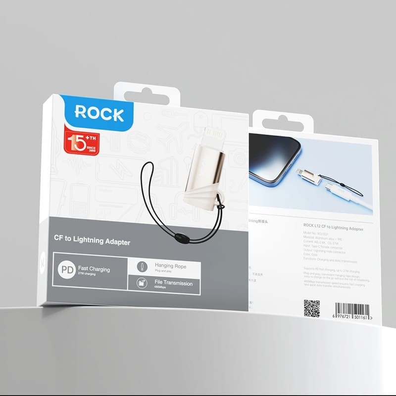 Rock - RCL0021 Adapter USB Typ-C Female zu Lightning Adapter männlich, Gold – 2