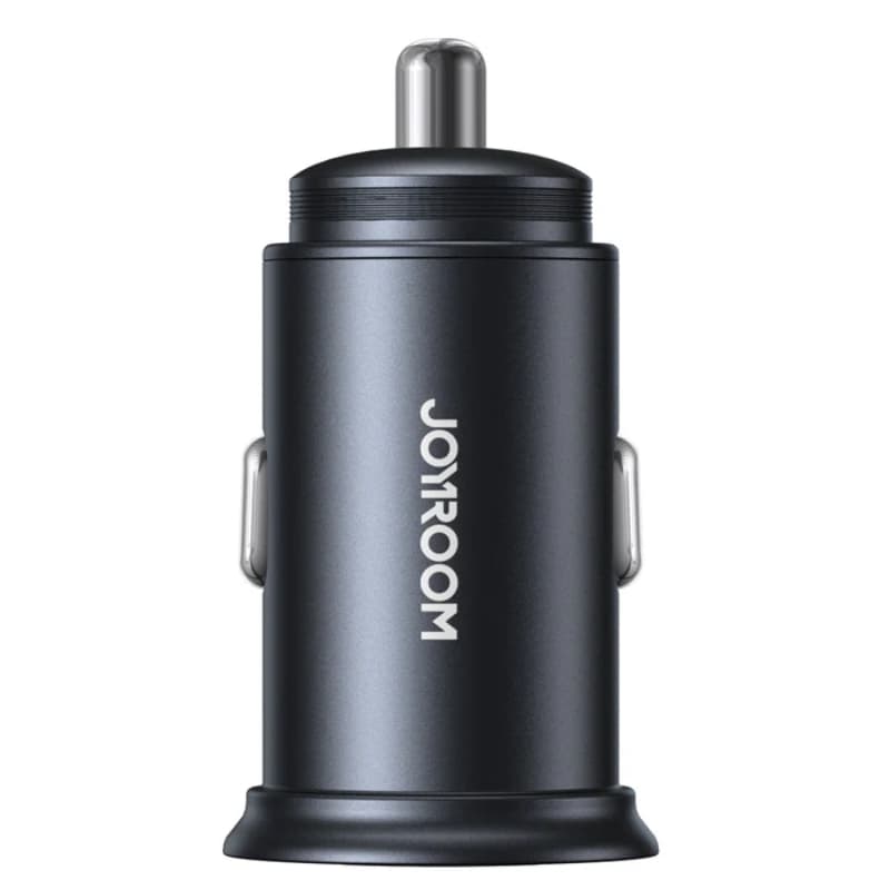 Joyroom - JR-CCN04, Mini Metal Fast Car Charger (A+C) 60W, Schwarz – 4