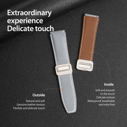 Galaxy Watch - DUX Gadget Series strap made of genuine leather (20mm), YA version gray – Bild 7