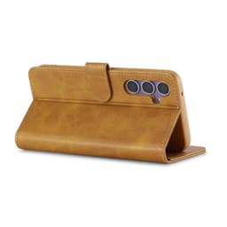 Samsung Galaxy S26 - LC.IMEEKE Wallet case with 3 card slots & magnetic closure, light brown/orange – Bild 4