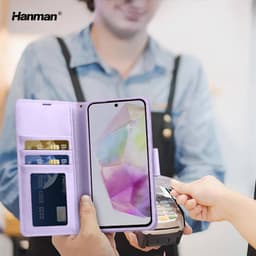 Samsung Galaxy A17 5G (2025) - Hanman Mill flip case with 3 card slots, purple – Bild 6