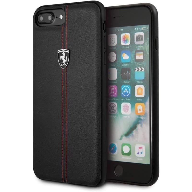 iPhone 7 Plus / 8 Plus – Scuderia Ferrari Leder Case, Schwarz