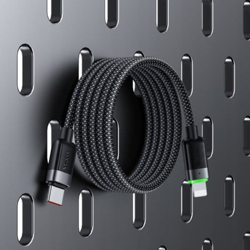 McDodo - USB-C to Lightning Magnetic Self Winding Cable, 1.2m, 36W, noir – 2