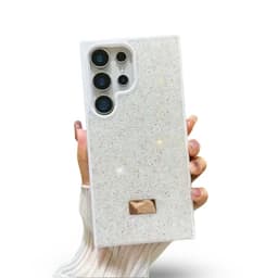 Samsung Galaxy S23 - Diamonds plastic glitter case in white – Bild 1