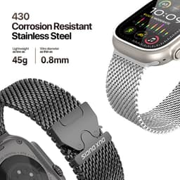 Apple Watch - Cinturino DUX Milanese versione Air - 42mm/44mm/45mm/46mm(10.Gen)/49mm, Argento – Bild 5