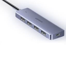 UGREEN - USB 3.0 Hub with 4 Ports - Aluminum Housing - 5 Gbps Transfer - 2m Cable - Silver – Bild 1