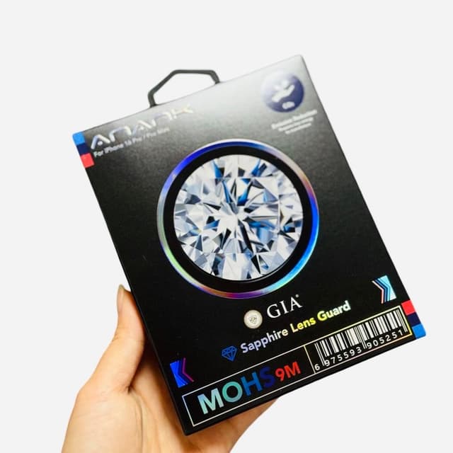 ANANK iPhone 16 Pro / 16 Pro Max - rear camera armored glass - Safir material with GIA certificate, flamed titanium