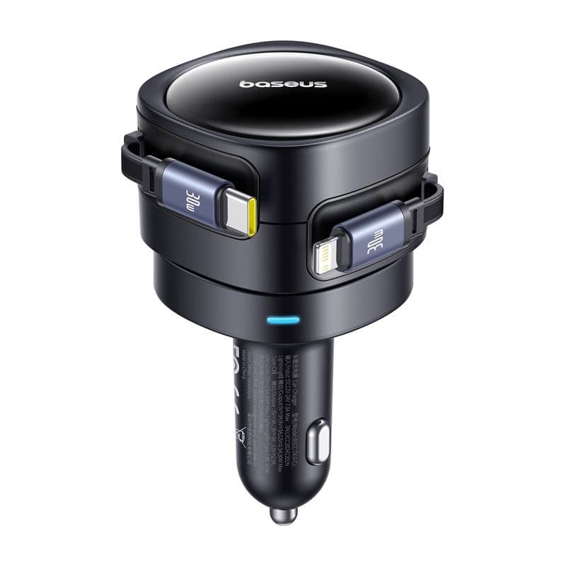 Caricabatterie da auto Baseus Enjoyment Max - 90W doppia porta da USB-C a Lightning, U+C, nero – 2