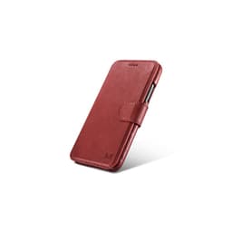 iPhone XR iCarer étui portefeuille détachable en cuir PU rouge – Bild 2