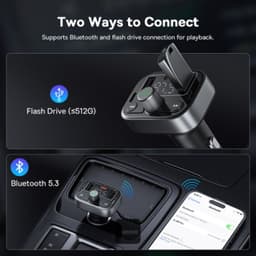 Baseus S-09 Pro Series Trasmettitore FM per auto Bluetooth 5.3 18W Nero – Bild 6