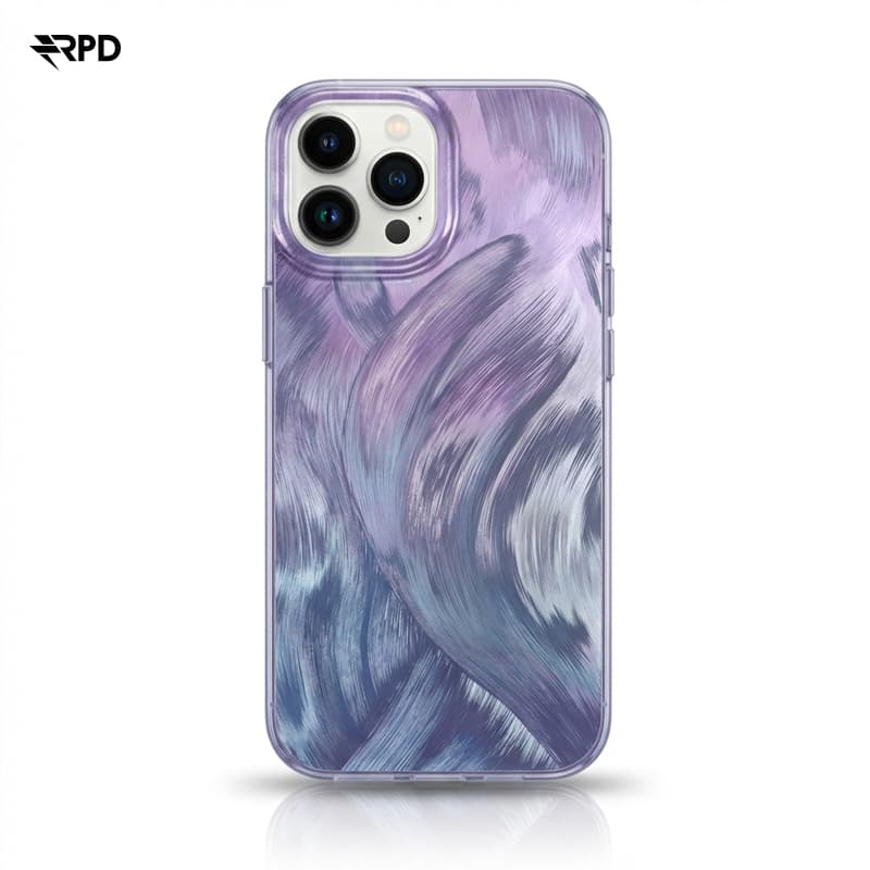 iPhone 15 - Hülle mit Pinselstruktur in violettem und blauem Verlauf