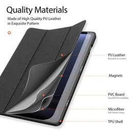 Samsung Galaxy Tab S10 FE/S9 FE - Dux Ducis Domo Series, stand-up flip case, black – Bild 7