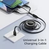 Rock - Rock G16 3-in-1 Flexible Retractable Data Cable, Multicâble, Noir – Bild 4