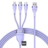 Baseus Flash Series Ⅱ One-for-three Fast Charging Cable USB to M+L+C 100W 1.5m Violet (CASS030005)