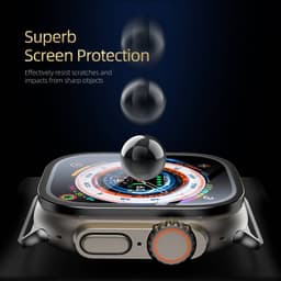 Apple Watch Ultra 1/2 49 mm - Pellicola protettiva in vetro temperato DUX, resistente ai graffi 9H, nero – Bild 5