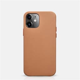 iPhone 12/12 Pro - iCarer Echtleder Backcase hellbraun (RIX1206-BN) – Bild 3